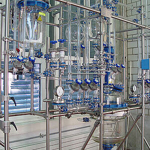 Réacteur verre 50 litre avec verrerie