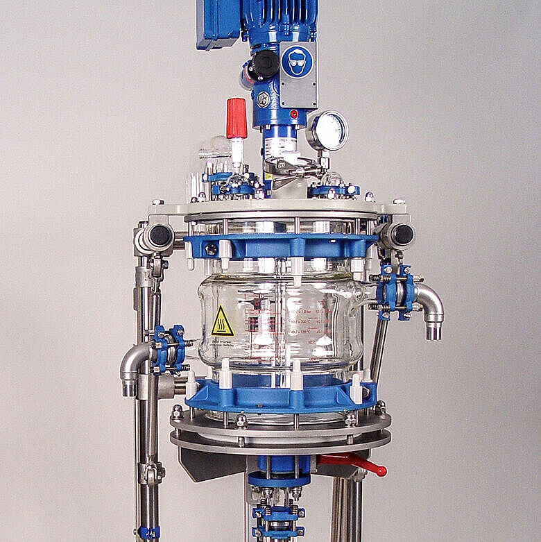 Peptide synthesizer 10 liter with heating / cooling jacket, motorized anchor stirrer, interchangeable stirrer design