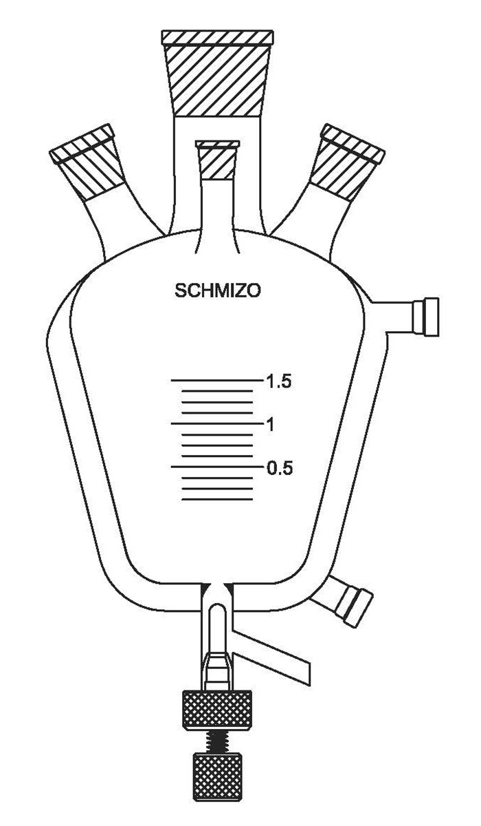 Jacketed sulphonating flask with bottom outlet Jacketed sulphonating flask with bottom outlet