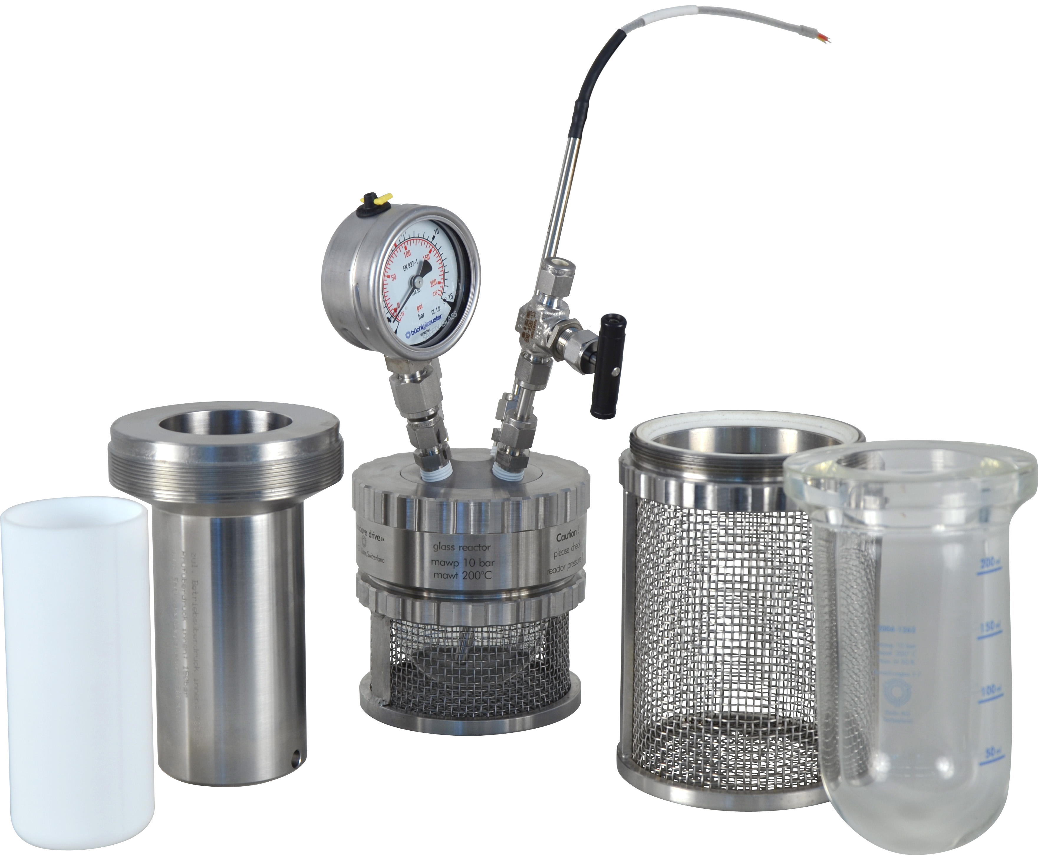 miniclave - Autoclave pour la recherche avec cuves interchangeables en verre, acier, Hastelloy, Téflon